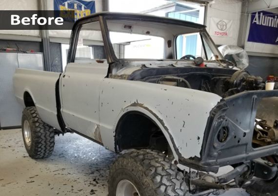 White Truck painted by First Choice Auto BOdy Shop
